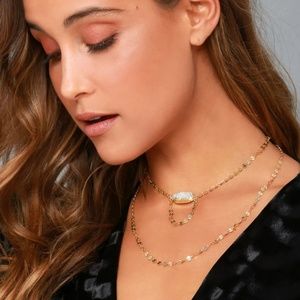 LOVE STONE GOLD LAYERED NECKLACE - NWT